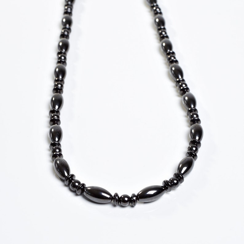 Magnetic Therapy Necklace Harrowden Style with Oval, Round, and Rondelle Magnetite Beads image 3