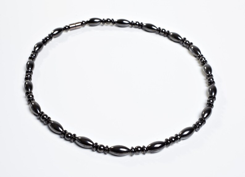 Magnetic Therapy Necklace Harrowden Style with Oval, Round, and Rondelle Magnetite Beads image 4