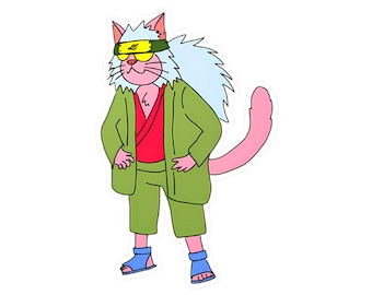 Adhesivo de vinilo con diseño de gato sabio: botella de agua, álbum de recortes, calcomanía, calcomanía de vinilo, computadora portátil, teléfono, calcomanías de vinilo resistentes al agua