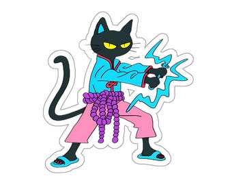 Pegatina de vinilo Ninja Cat-suke: botella de agua, diario, álbum de recortes, pegatina de vinilo, portátil, teléfono, pegatinas de vinilo resistentes al agua