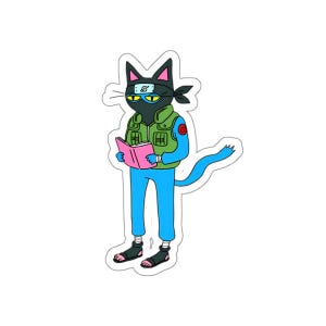 Cat-kashi Ninja Vinyl Aufkleber - Wasserflasche / Journaling / Scrapbooking / Vinyl-Aufkleber / Laptop / Telefon / Wasserdichte Vinyl-Aufkleber