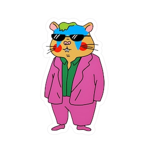 Joker Hamster Vinyl Sticker/Decal - Water Bottle / Scrapbooking / Decal / Vinyl Sticker / Laptop / Phone / Waterproof Vinyl Stickers