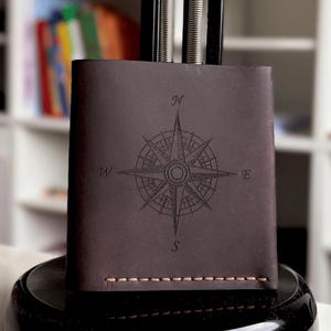 Brieftasche Herren aus Leder mit Gravur, Geldbeutel, Portemonnaie, Handgemachtes Personalisiertes Geschenk zum Geburtstag