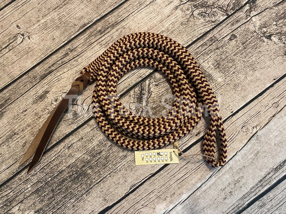 PRE-MADE 8' Horse Lead Slim Loop Polyester Yacht Burg/tan ZZ Rope With ...