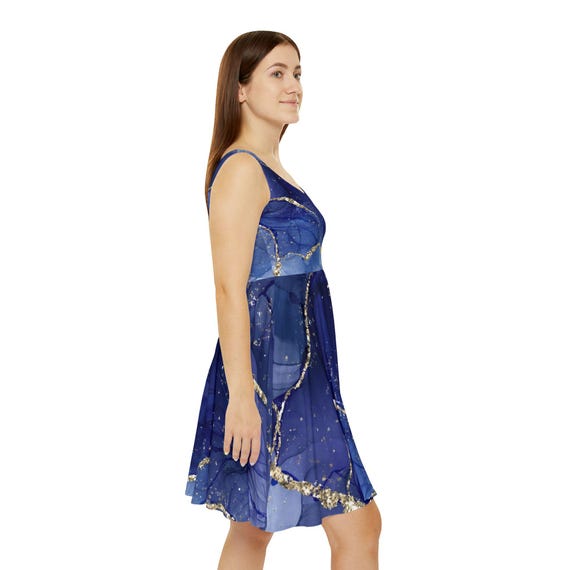blue dress for baby girl Blue Marble/Tye Dye Dress Large main image 1