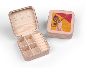 Dancing Woman Jewelry Travel Case | Compact Organizer, Ring & Earring Storage