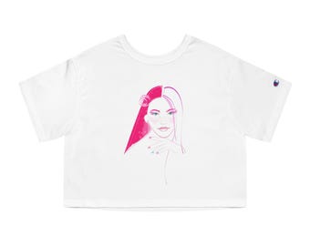 Paris fashion illustration cropped tee Eiffel Tower dress lipstick love