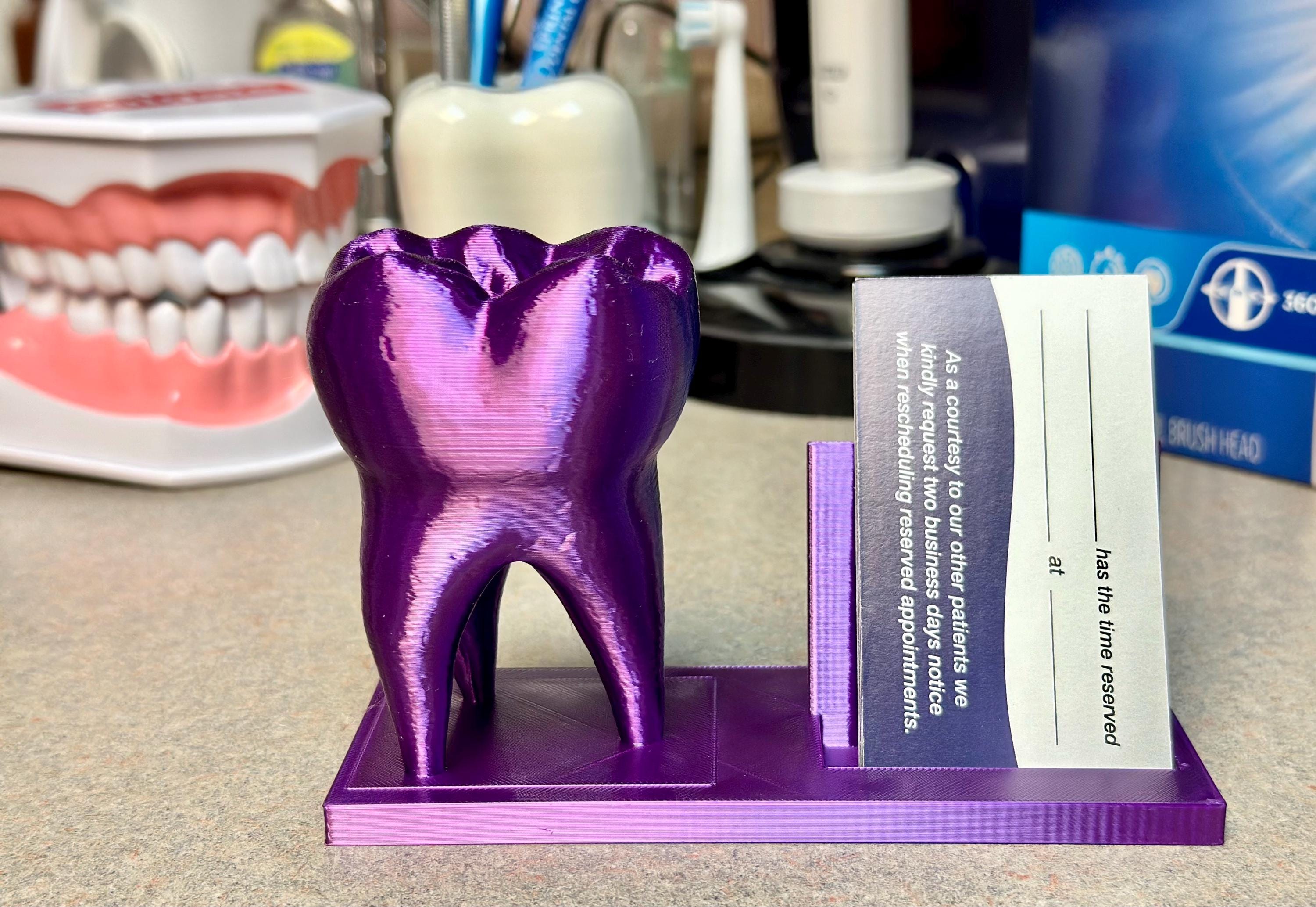 thumbnail image 2 of Happy Molar Dental Office Figurine - Tooth Brushing Team Card & Pen Holder 2 of 6