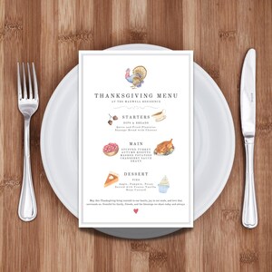 Thanksgiving Printable Menu Thanksgiving Customizable Menu Digital Thanksgiving Printable Menu Thanksgiving Customizable Menu Digital