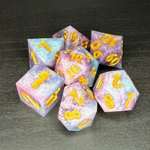 DnD Dice Set, Handmade Resin Dice, Dungeons and Dragons Metallic Hues Dice, DnD Gift Dice - Bismuth