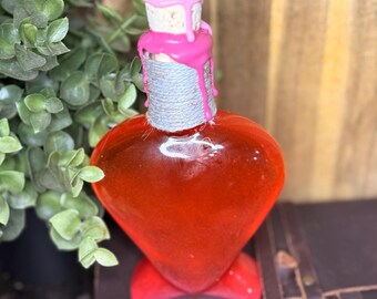 Red Love Potion Bottle: Fantasy Apothecary Decor Prop