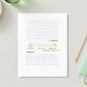 Emoji - Carte de recette imprimable | Carte pliable 4 x 6