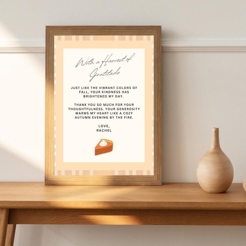 Generosity Card Thank You Card | Printable & Editable Design Template | Cozy Fall ...