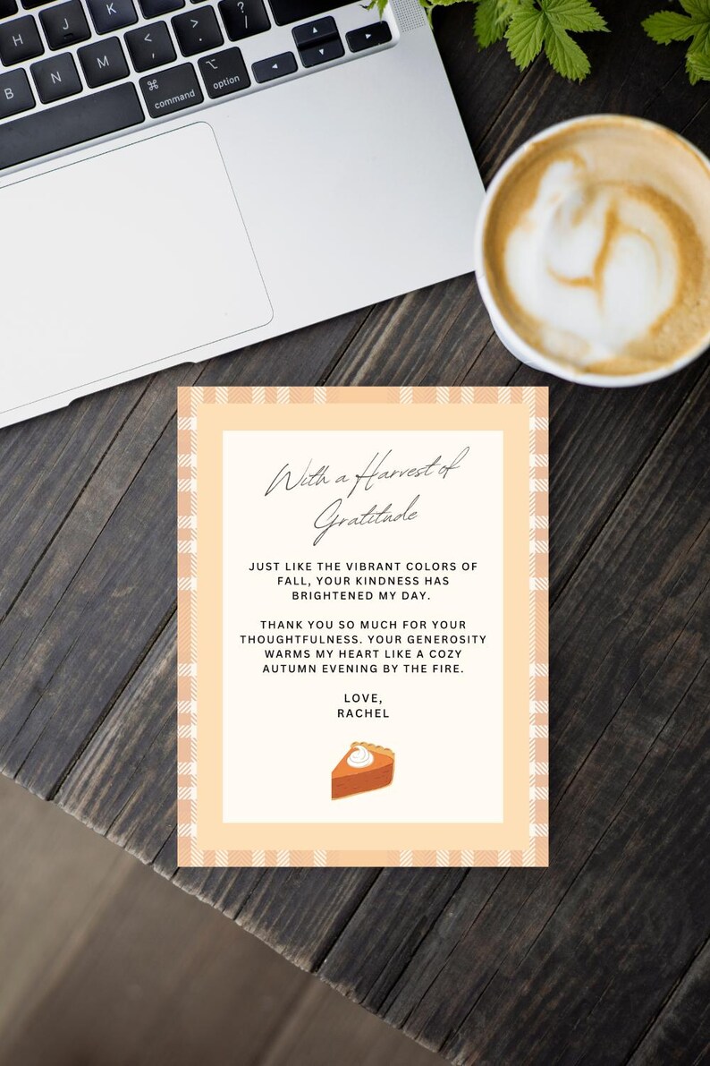 Generosity Card Thank You Card | Printable & Editable Design Template | Cozy Fall ...