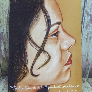 5" x 7" Print ~ Trust in Jehovah with all heart...not rely on own understanding - Provebs 3:5  Scripture ~ Soft Chalk Pastels