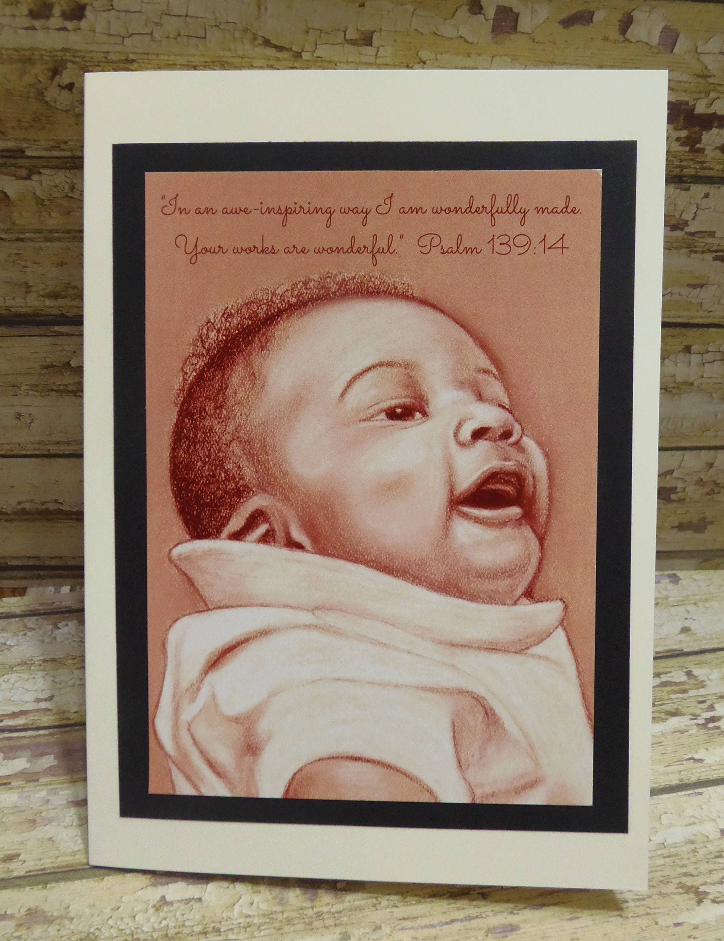 Baby Shower Greeting Card with Scripture In an awe-inspiring | Etsy