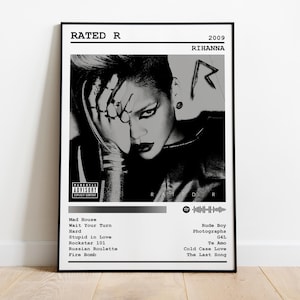Rihanna Poster Print | Rated R Album Poster | Music Poster | Album Cover Poster | Wall Decor | Music Gift | Room Decor
