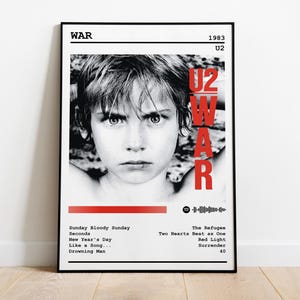 U2 Poster Print | War Album Poster | Music Poster | Album Cover Poster | Wall Decor | Music Gift