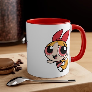 Powerpuff Girls Blossom Mug 11oz White-Red | PPG Mugs | Powerpuff Girls Gifts | Gifts for Her | Cartoon Mug | Powerpuff Girls Cuppa