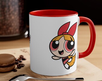 Powerpuff Girls Blossom Mug 11oz White-Red | PPG Mugs | Powerpuff Girls Gifts | Gifts for Her | Cartoon Mug | Powerpuff Girls Cuppa