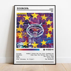U2 Poster Print | Zooropa Album Poster | Music Poster | Album Cover Poster | Wall Decor | Music Gift