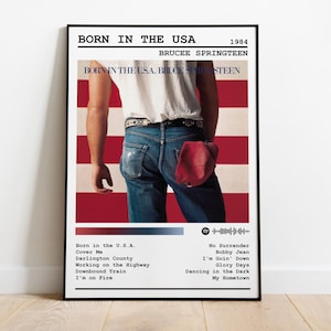 Bruce Springteen Poster Print | Born In The USA Album Poster | Music Poster | Album Cover Poster | Wall Decor | Music Gift | Room Decor