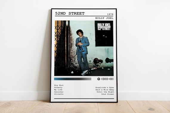 Billy Joel Poster Print | 52nd Street Album Poster | Music Poster