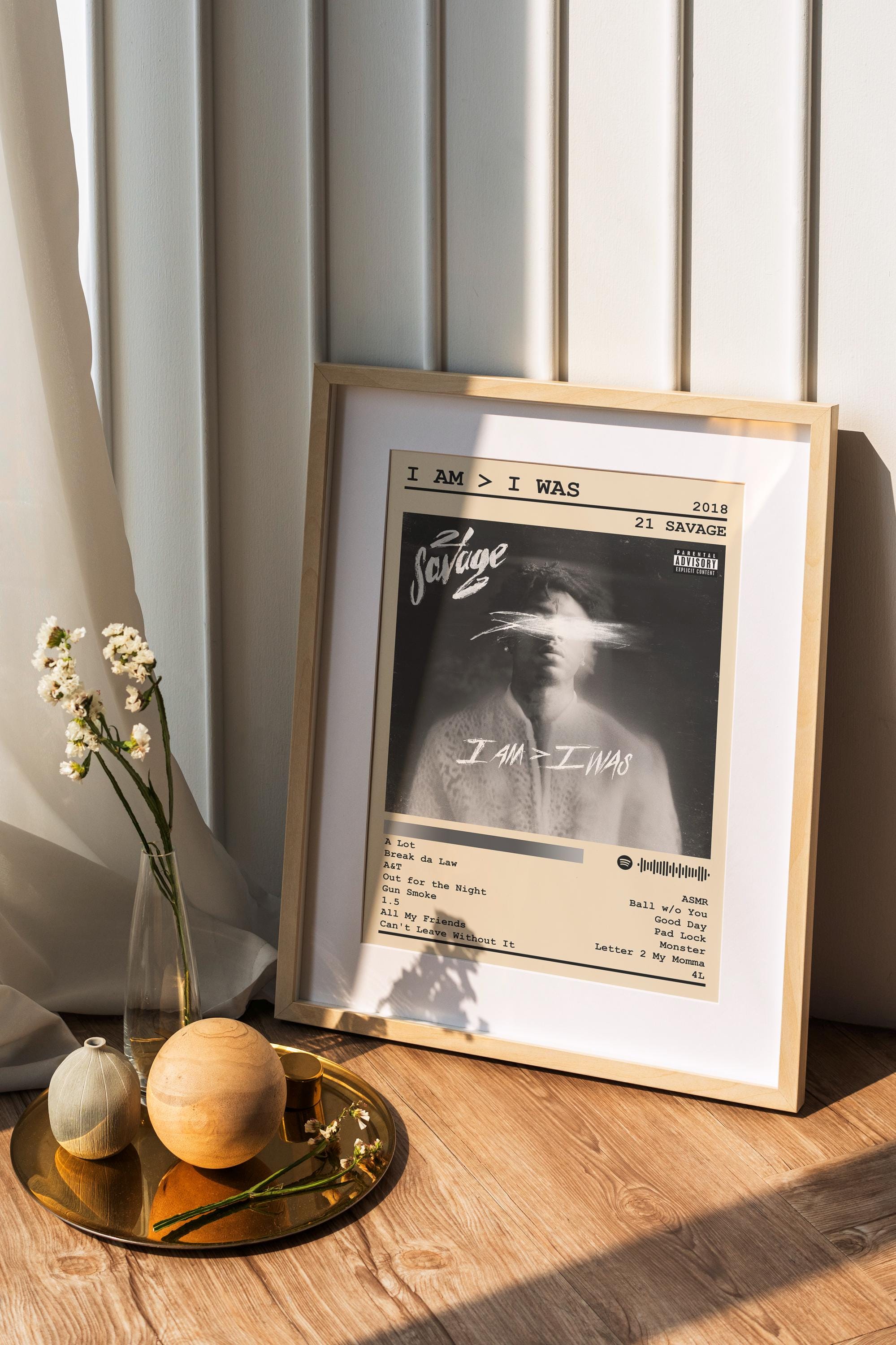 【額縁付き】 21savage I AM > I WAS A2ポスター 21 Savage 'I am > I was' Poster - Postertok