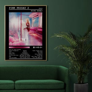 Nicki Minaj-affischtryck | Pink Friday 2 albumaffisch | Musikaffisch | Skivomslagsaffisch | Väggdekor | Musikgåva | Rumsdekor Black