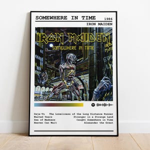 Iron Maiden Poster Print | Somewhere In Time Album Poster | Music Poster | Album Cover Poster | Wall Decor | Music Gift | Room Decor