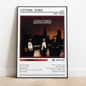 Impresión de póster de los Bee Gees / Póster del álbum Living Eyes / Póster musical / Póster de portada de álbum / Decoración de pared / Regalo musical