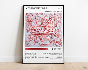 Pierce The Veil Poster Print | Misadventures Album Poster | Music Poster | Album Cover Poster | Wall Decor | Music Gift
