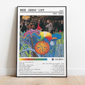 Impresión de póster de los Bee Gees / Póster del primer álbum de los Bee Gees / Póster musical / Póster de portada de álbum / Decoración de pared / Regalo musical
