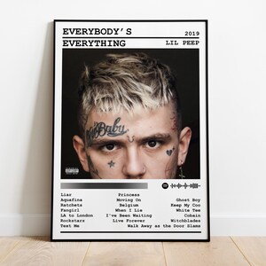 Lil Peep Poster Print | Everybody&#39;s Everything Album Poster | Music Poster | Album Cover Poster | Wall Decor | Music Gift