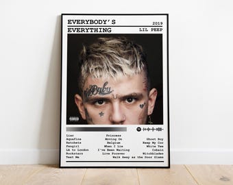 Lil Peep Poster Print | Everybody's Everything Album Poster | Music Poster | Album Cover Poster | Wall Decor | Music Gift