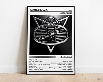 Impresión de cartel de Scorpions / Cartel del álbum Comeblack / Cartel de música / Cartel de portada del álbum / Decoración de pared / Regalo de música / Decoración de la habitación