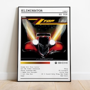 ZZ Top Poster Print | Eliminator Album Poster | Music Poster | Album Cover Poster | Wall Decor | Music Gift