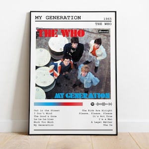 Poster degli Who / Poster dell&#39;album My Generation / Poster musicale / Poster della copertina dell&#39;album / Decorazione murale / Regalo musicale / Decorazione per la stanza