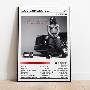 Stampa poster di Lil Wayne / Poster dell'album Tha Carter II / Poster musicale / Poster della copertina dell'album / Decorazione murale / Regalo musicale / Decorazione della stanza