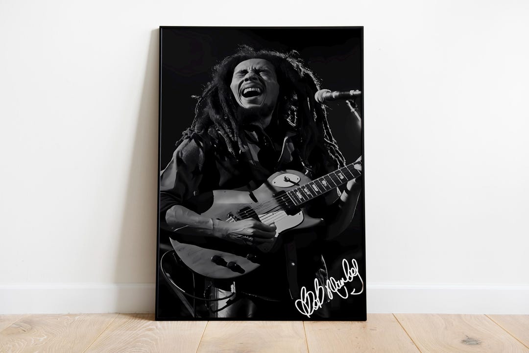 Bob Marley Poster Print | Black and White Artist Poster | Music