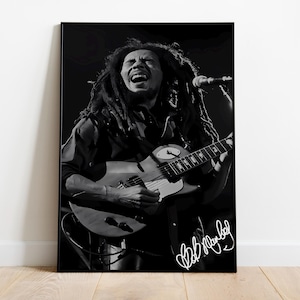 Bob Marley Poster Print | Black And White Artist Poster | Music Poster |  Wall Decor | Music Gift | Room Decor