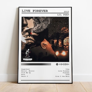 Lil Peep Poster Print | Live Forever Album Poster | Music Poster | Album Cover Poster | Wall Decor | Music Gift
