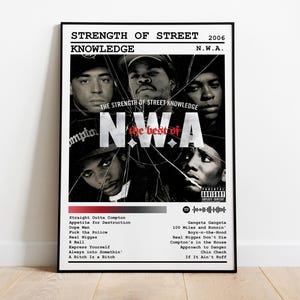 Poster N.W.A. / Poster dell&#39;album The Strenght Of Street Knowledge / Poster musicale / Poster della copertina dell&#39;album / Decorazione da parete / Regalo musicale