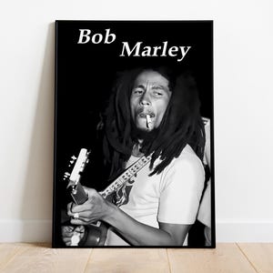 Bob Marley Poster Print | Black And White Artist Poster | Music Poster |  Wall Decor | Music Gift | Room Decor