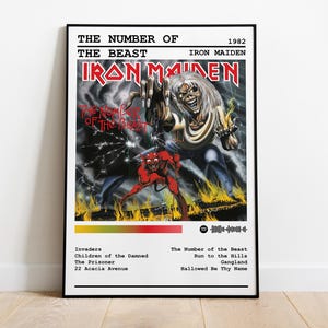 Iron Maiden Poster Print | The Number Of The Beast Album Poster | Music Poster | Album Cover Poster | Wall Decor | Music Gift | Room Decor