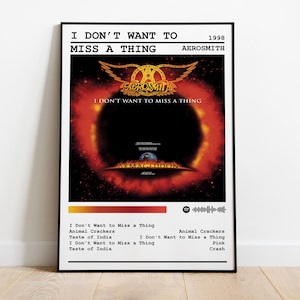Aerosmith Poster Print | I Don&#39;t Want To Miss A Thing Album Poster | Music Poster | Album Cover Poster | Wall Decor | Music Gift