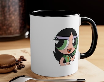 Powerpuff Girls Buttercup Baddie Mug 11oz White-Black | PPG Mug | Powerpuff Girls Gift | Gifts for Her | Cartoon Mug | Powerpuff Girls Cuppa