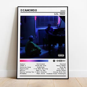 Lil Peep Poster Print | Diamonds Album Poster | Music Poster | Album Cover Poster | Wall Decor | Music Gift