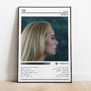 Adele Poster Print | 30 Album Poster | Music Poster | Album Cover Poster | Wall Decor | Music Gift | Room Decor