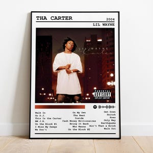 Stampa poster di Lil Wayne / Poster dell'album Tha Carter / Poster musicale / Poster della copertina dell'album / Decorazione murale / Regalo musicale / Decorazione della stanza